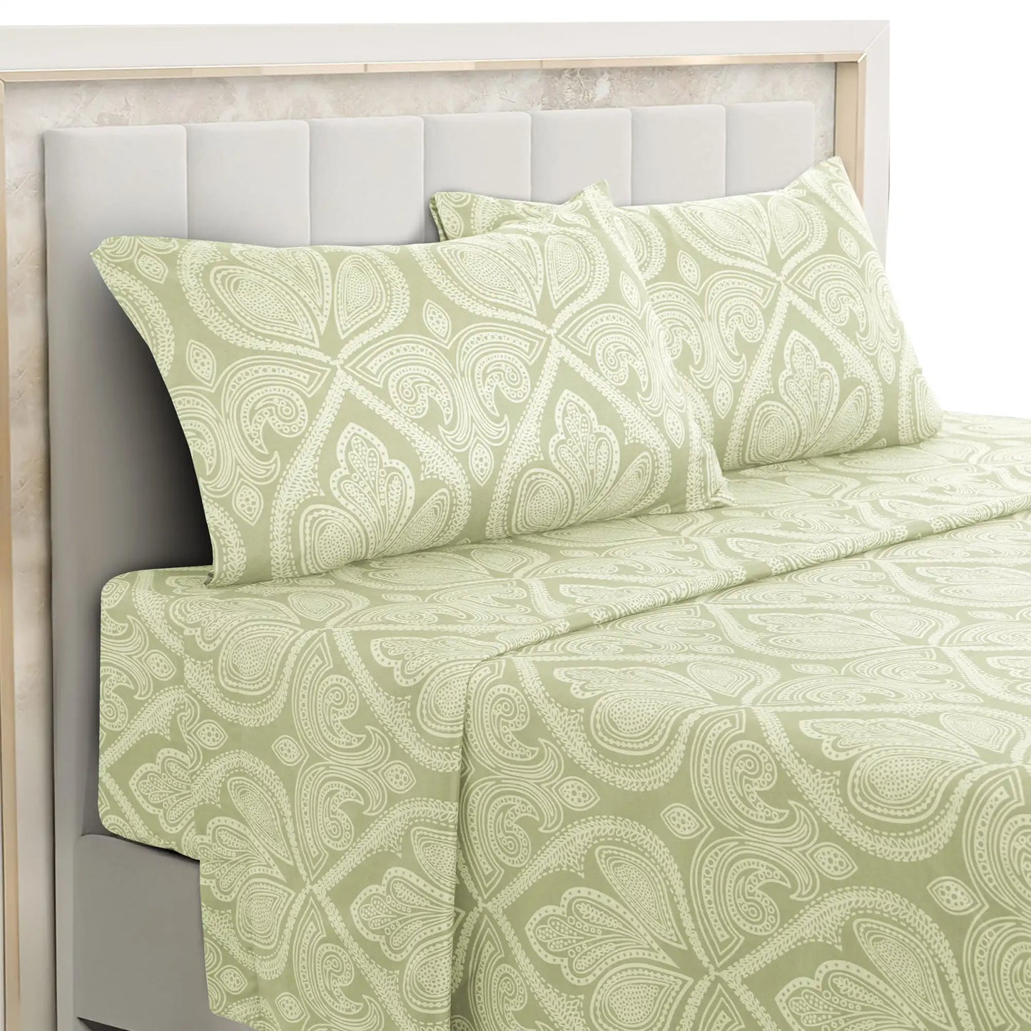 Lux Decor 4 Piece Paisley Bed Sheet Set Wrinkle Resistant Bedding