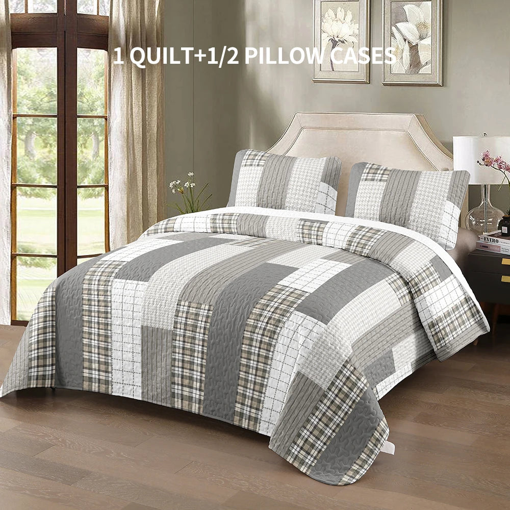 Universal 4 Seasons Bed Cover Set Quilted Polyester Bedding