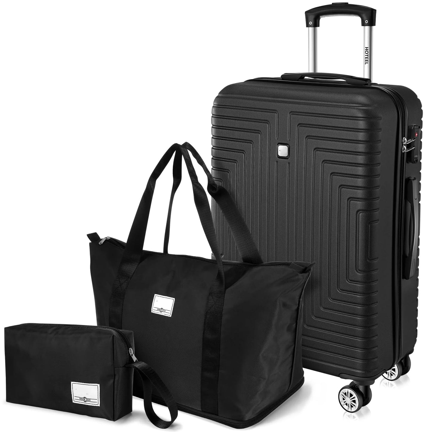 HOTEELCN 3 Piece ABS Luggage Set Spinner TSA Approved