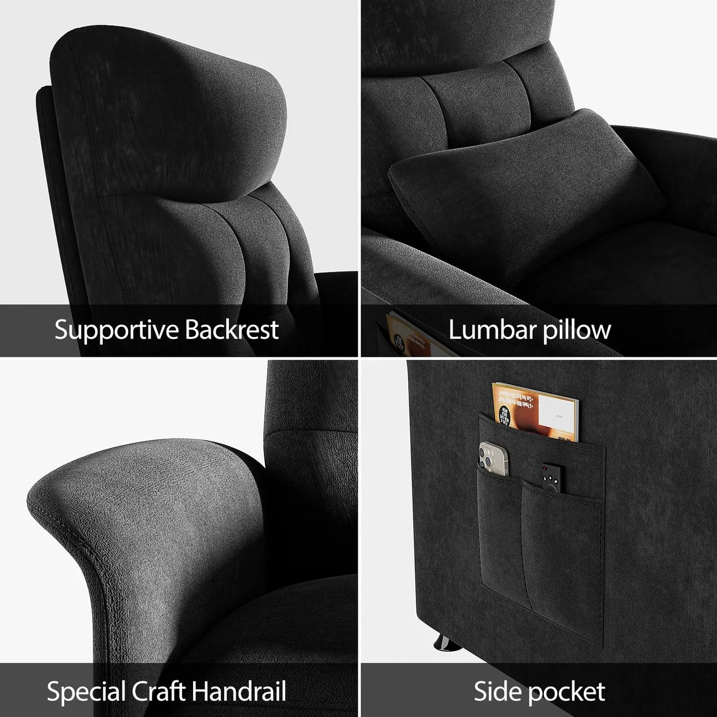 Power Recliner Chair With Heated Massage Antique Minimalist Modern