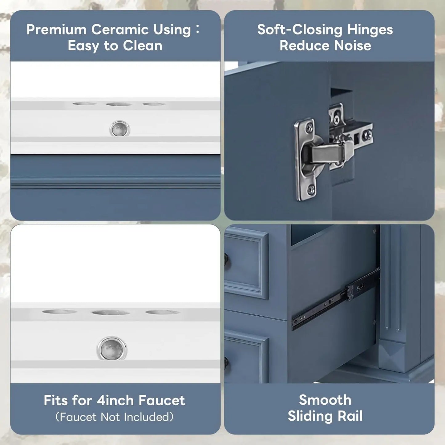 Modern Bathroom Vanity Cabinet With Single Sink And Towel Bar