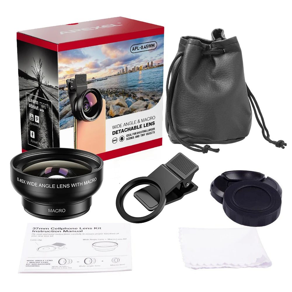 APEXEL iPhone HD Camera Lens Kit Wide Angle Macro Pro