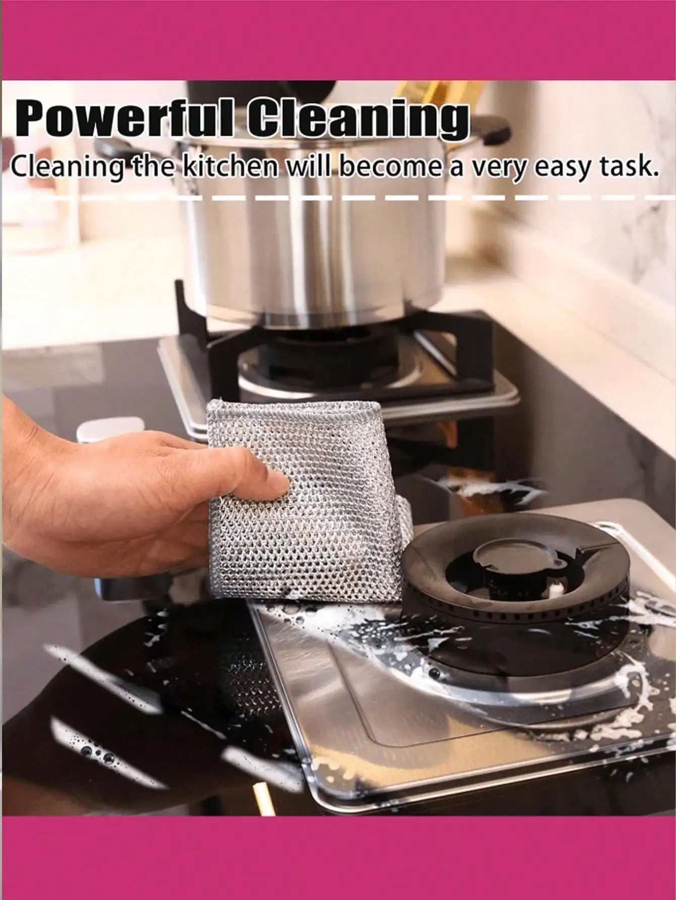 Iron Wire Dish Scrubber Cloths Reusable Metal Cleaning Cloths