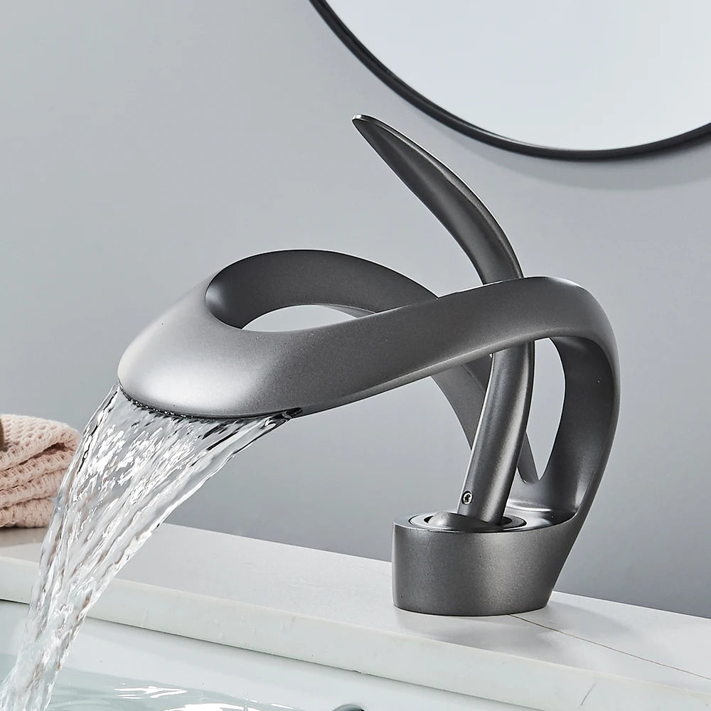 Rozin Luxury Waterfall Basin Faucet Single Hole Sink