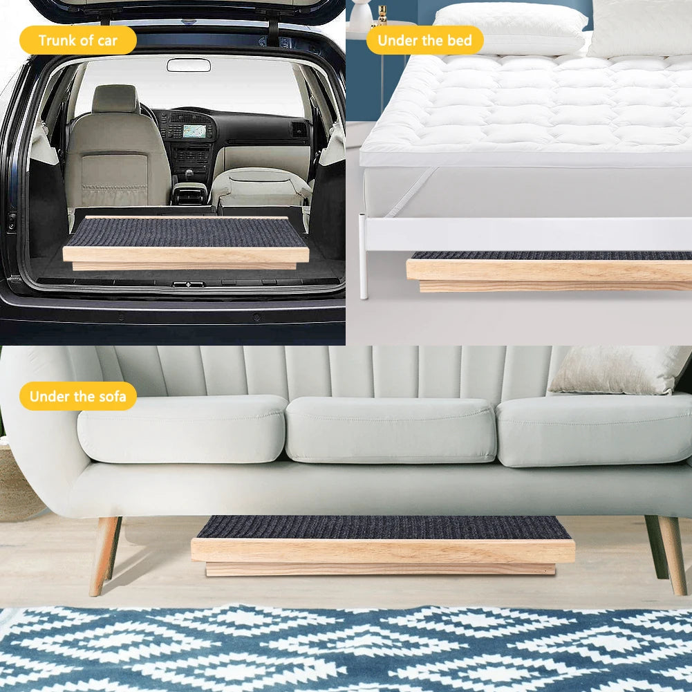 TWISTER.CK Natural Pine Wooden Pet Dog Ramp Universal Heavy Duty