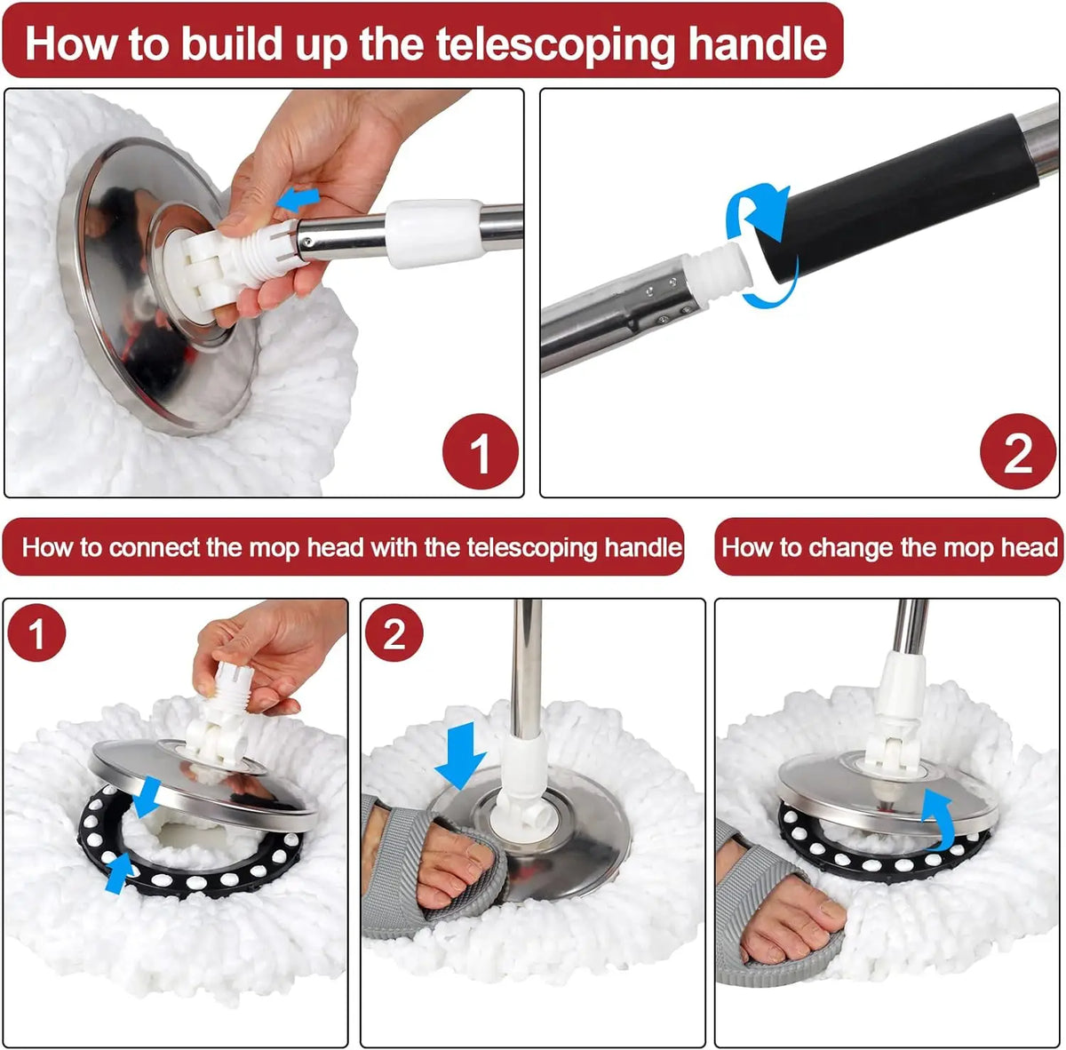 360 Degree Spin Mop Bucket With Wring System