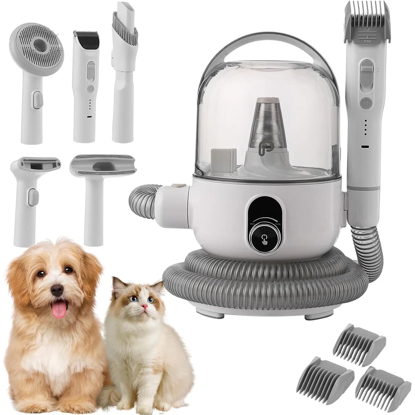 HiMISS Quiet Pet Grooming Vacuum Kit With 5 Tools For Dogs Cats