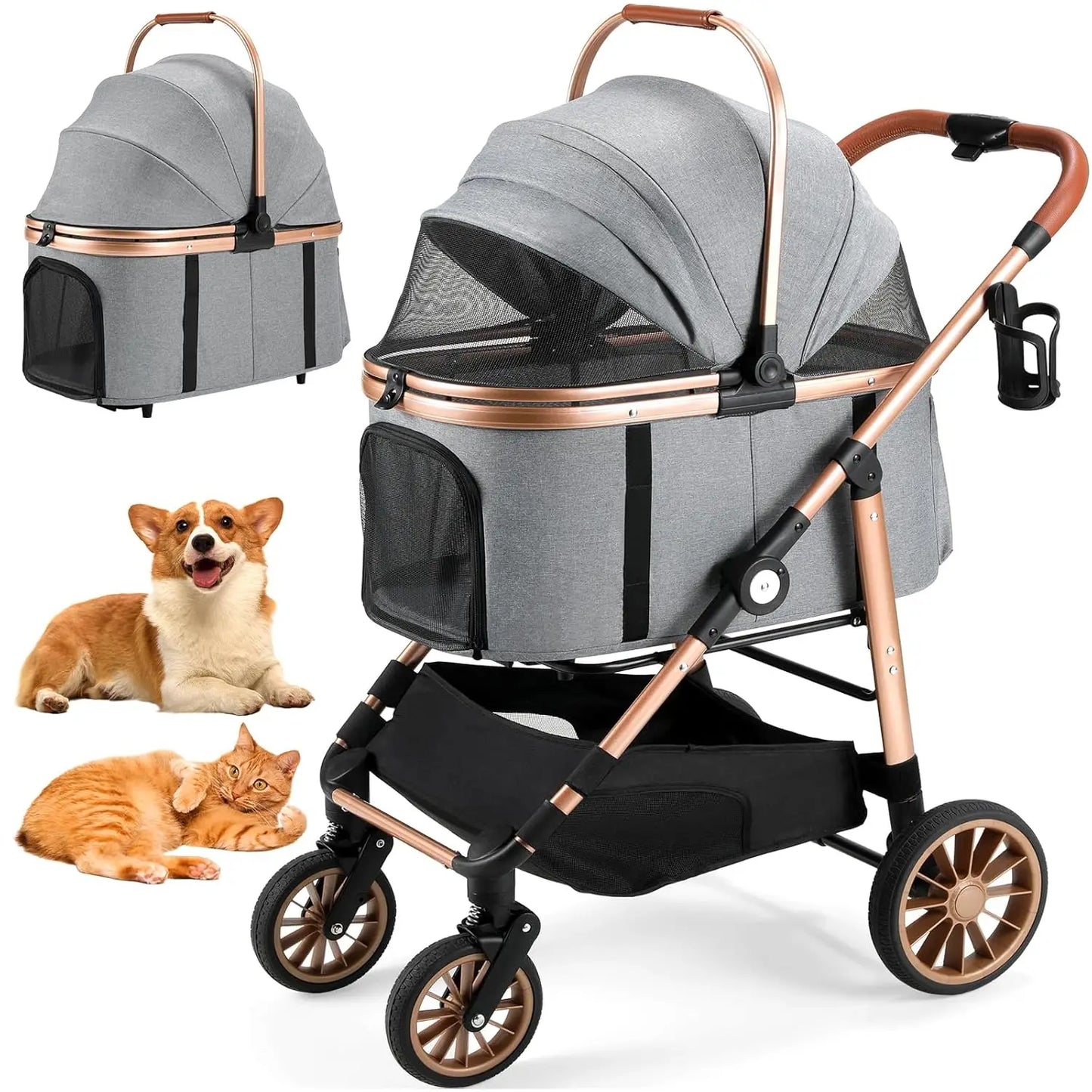 Two in One Dog Buggy Stroller for Small Dogs