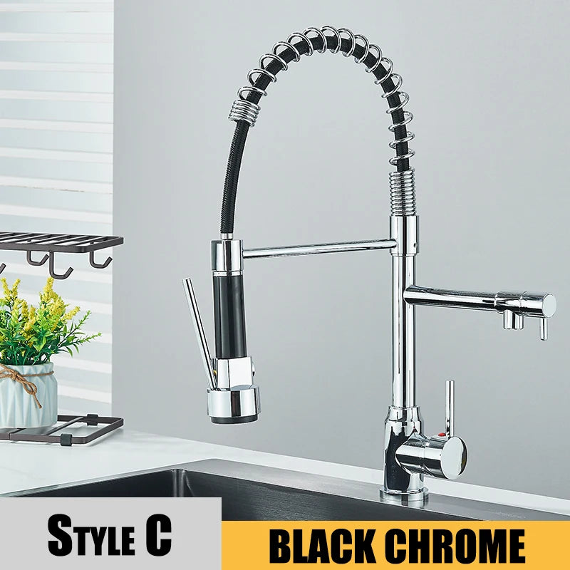 Wanmivezlo Kitchen Sink Faucet With Dual Spout Deck Mounted