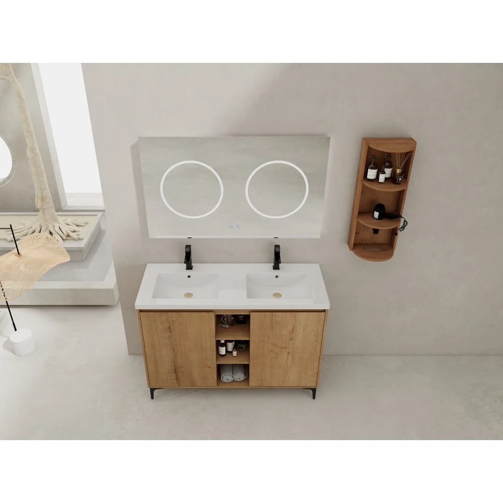 Hign-concerned Freestanding Double Sink Bathroom Vanity Cabinet