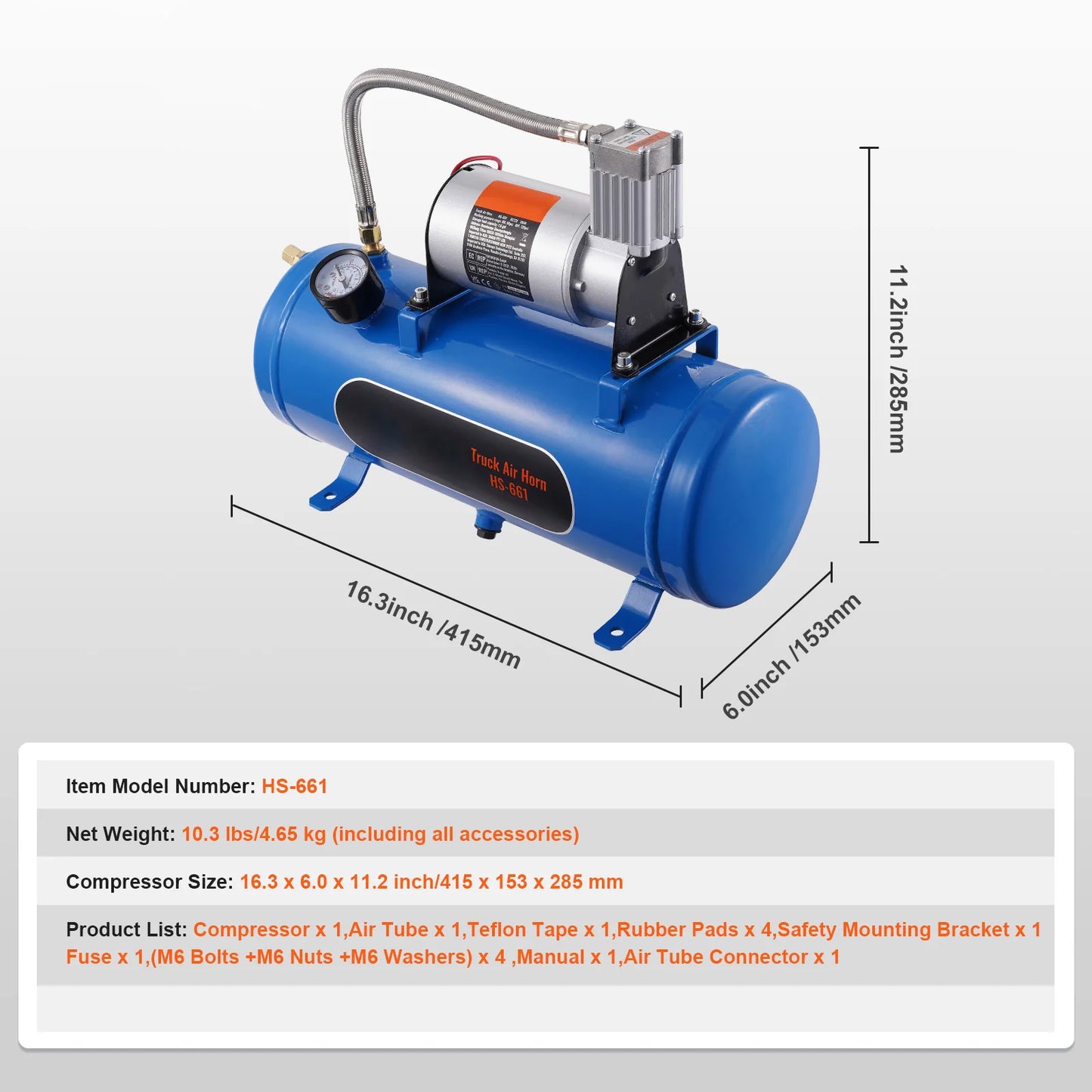 Succebuy 12V Air Compressor With Tank 120 PSI Onboard System