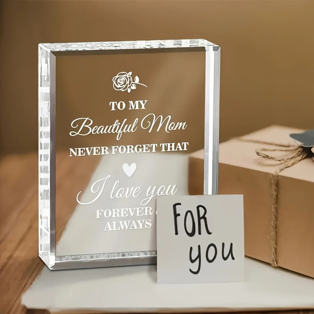 Engraved Crystal Keepsake For Mom