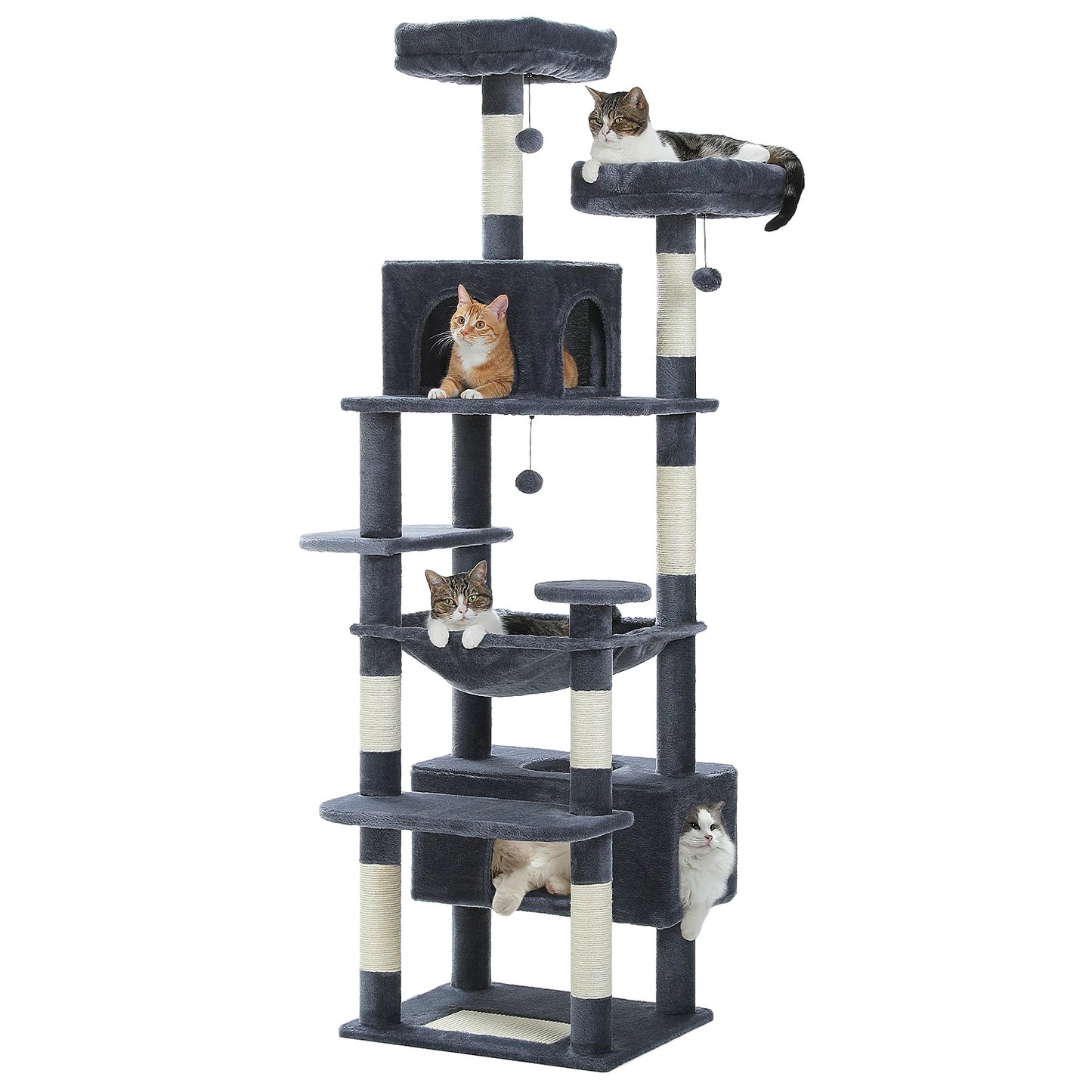Large Cat Tree and Tower With Sisal-Covered Scratching Posts
