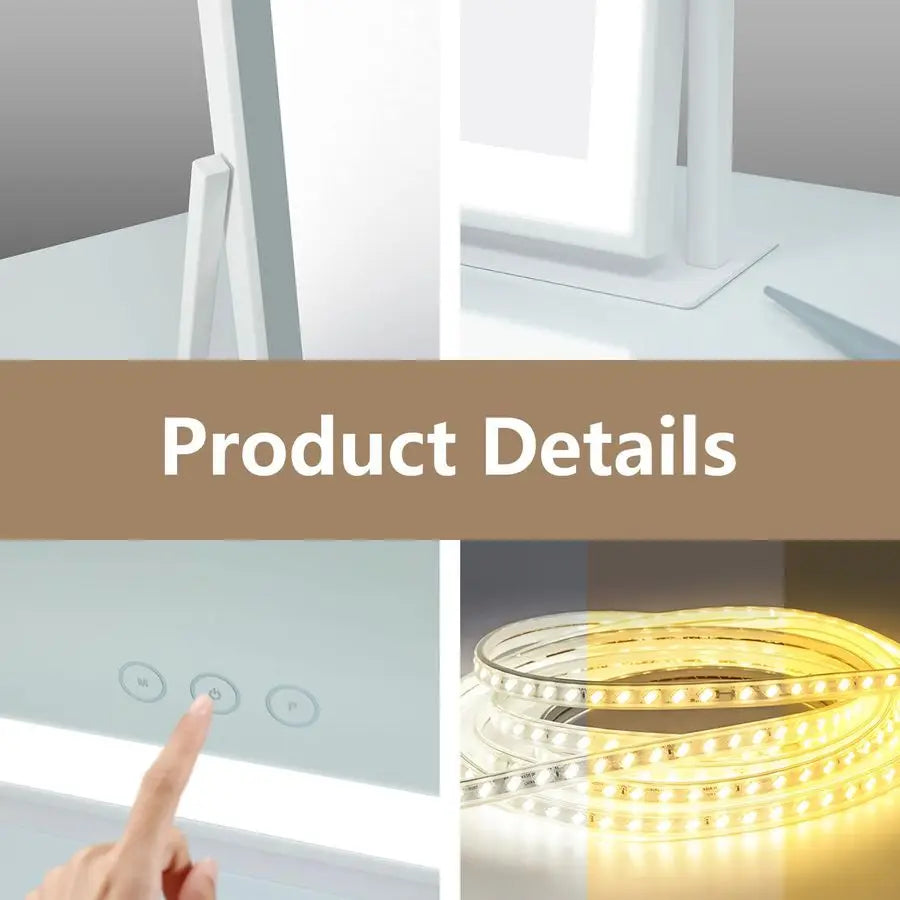 LED Lighted Makeup Mirror With Smart Touch Control