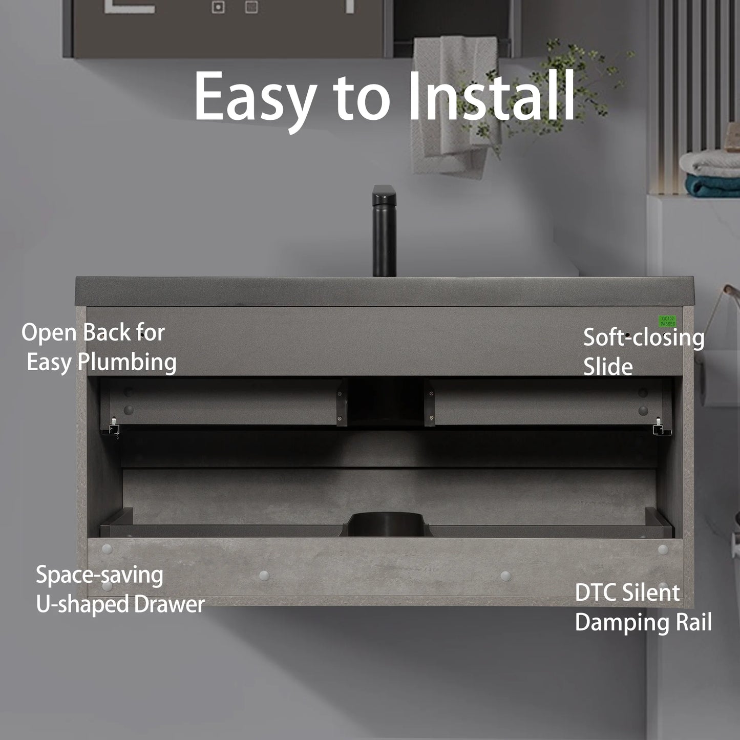 Modern Wall Mounted Bathroom Vanity With Sink