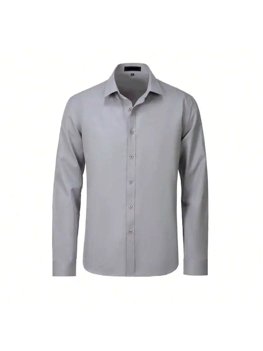 Mens Long Sleeve Formal Poplin Shirt For Business Or Wedding