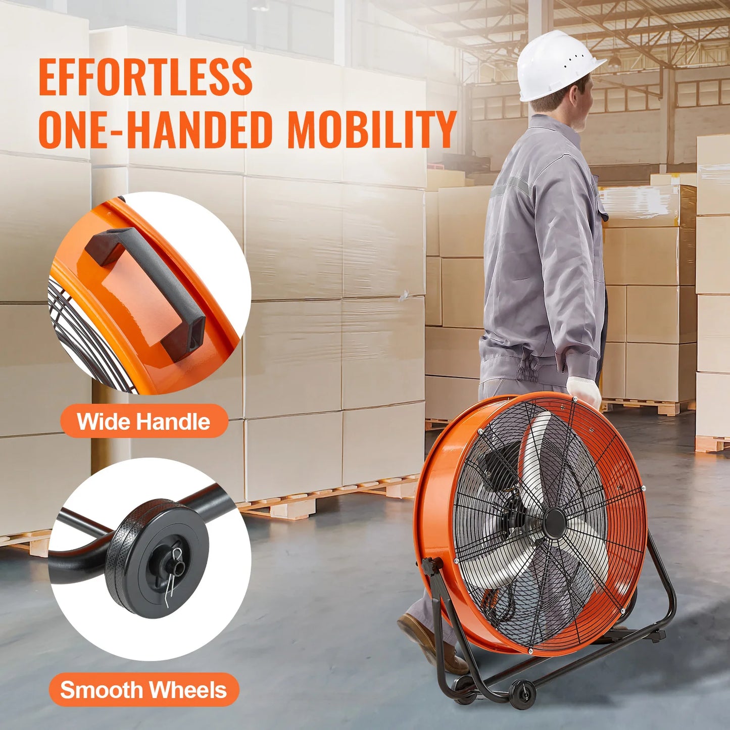 High Velocity Shop Fan With Adjustable Speeds Aluminum Blades