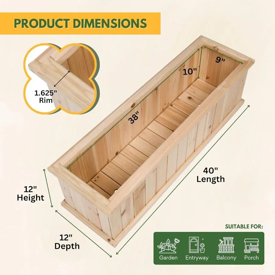 Premium Cedar Raised Garden Bed Planter Box For Vegetables