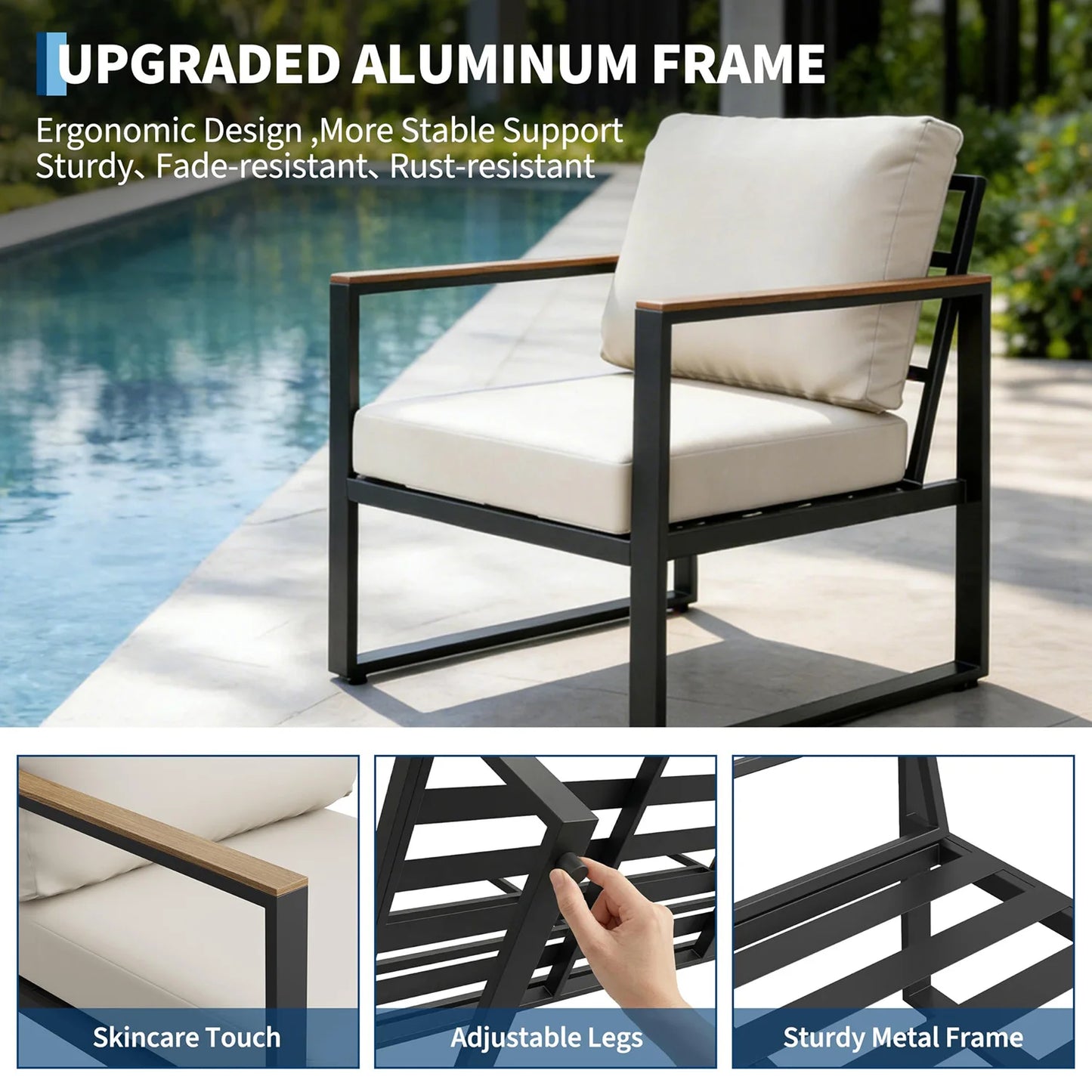 HobbyLane Modern Metal Patio Furniture Set Outdoor Garden Seating