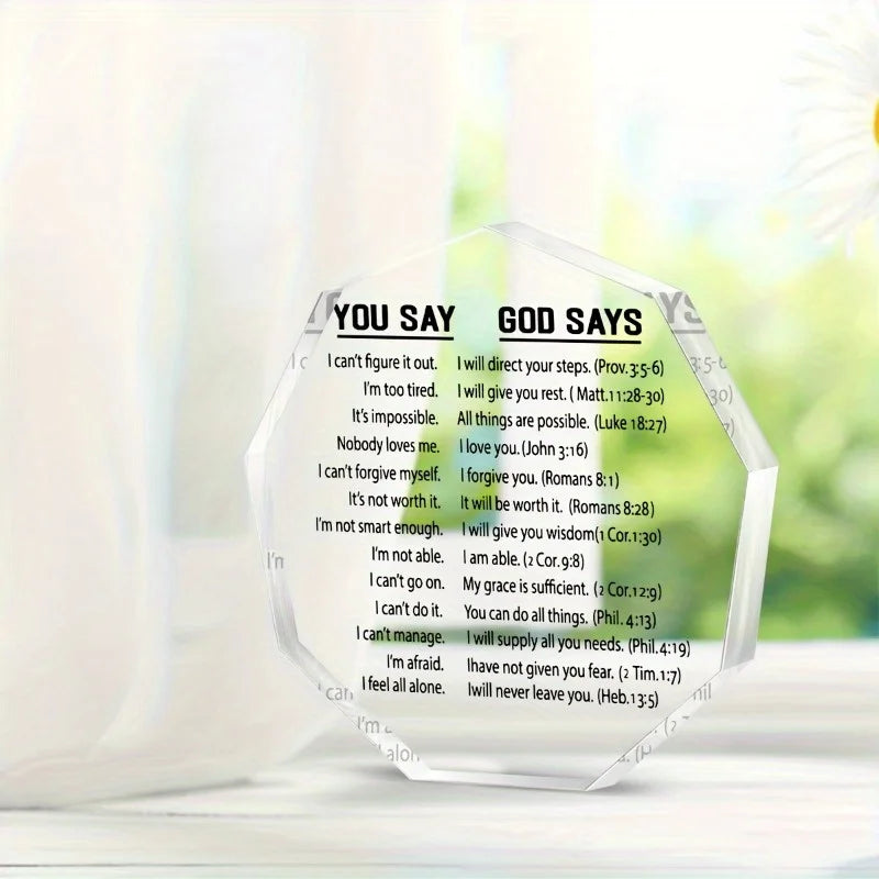 Acrylic Bible Verse Memento For Family And Office Decor