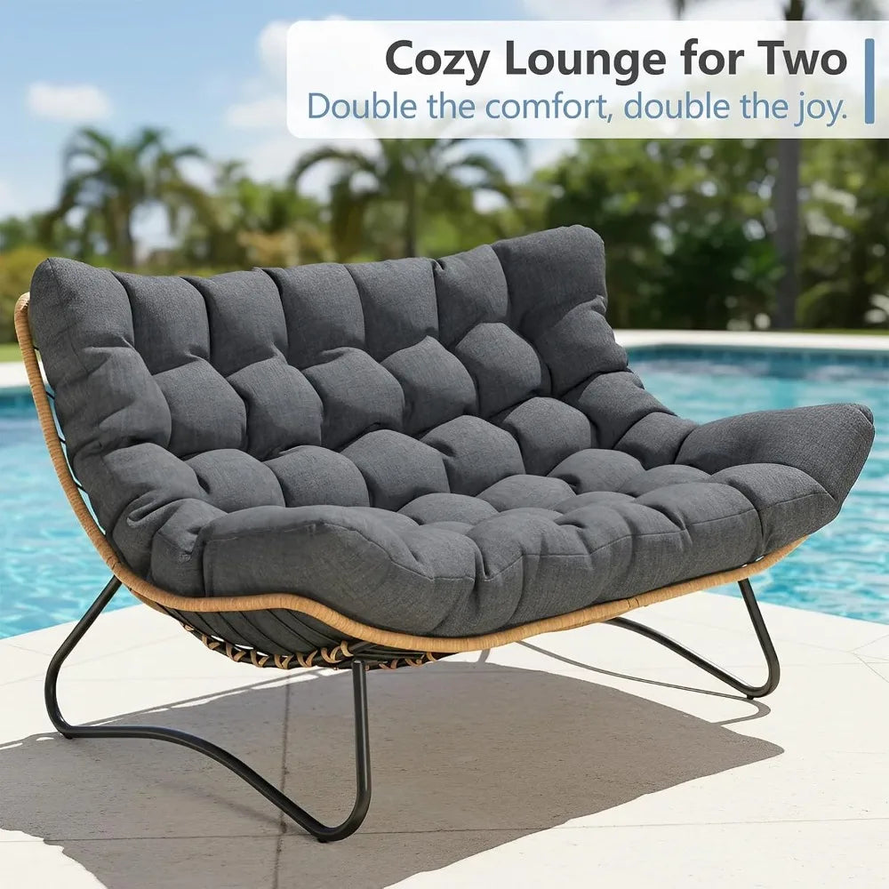 All Weather Outdoor Papasan Loveseat