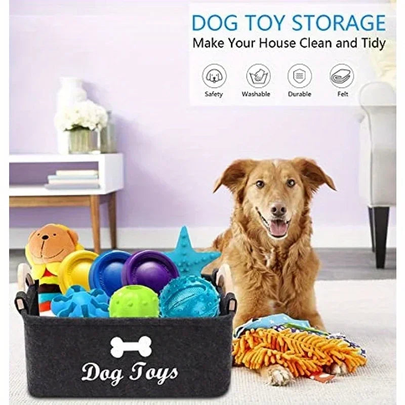 Felt Storage Basket for Pet Toys and Plush Toys Organization