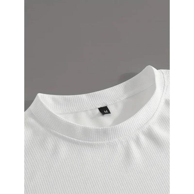 Men's 2-Piece Casual Sportswear Set Knit Tee With Pocket Shorts
