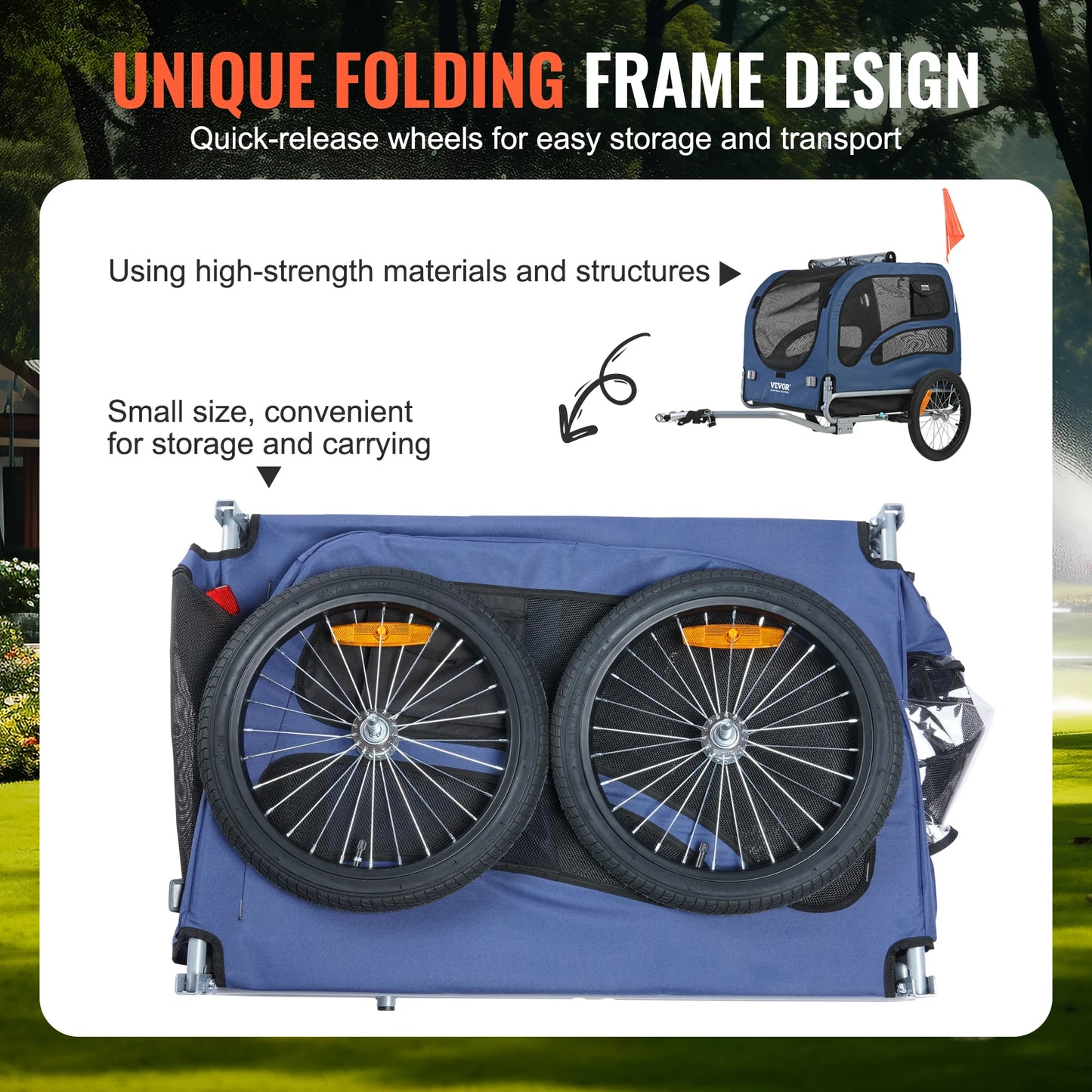 Pet Bicycle Trailer Carrier With Coupler Reflectors And Flag