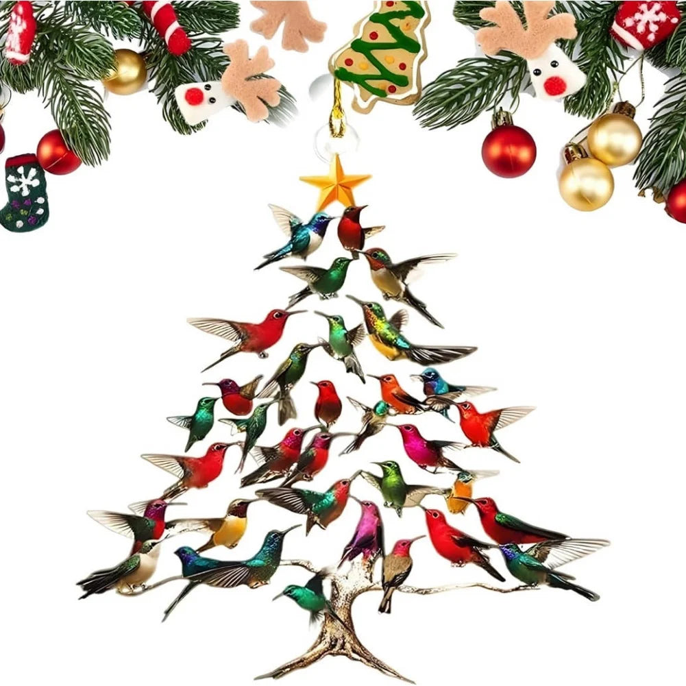 2D Hummingbird Christmas Ornament