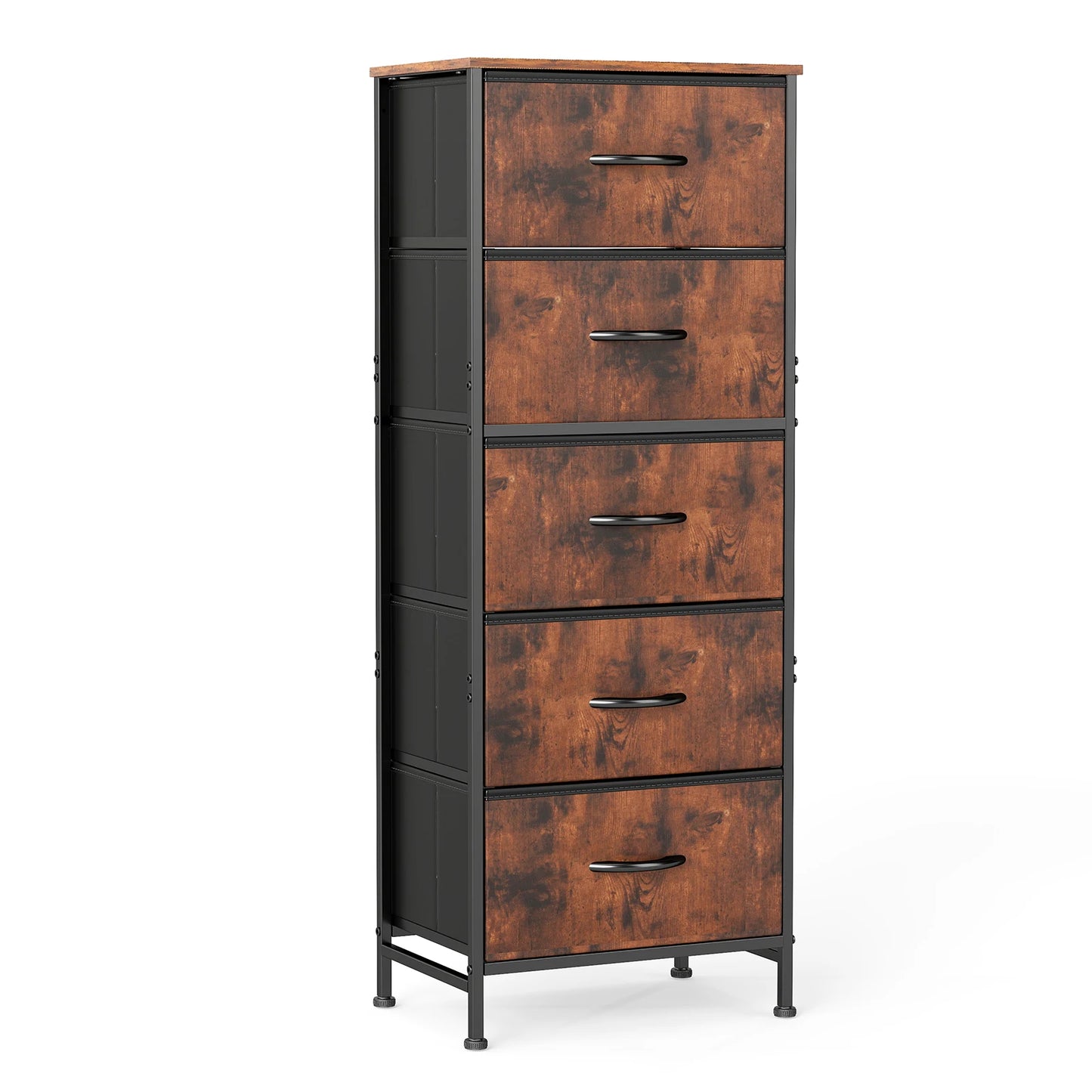 JHK Five-Drawer Dresser Wardrobe For Bedroom With Fabric Drawers