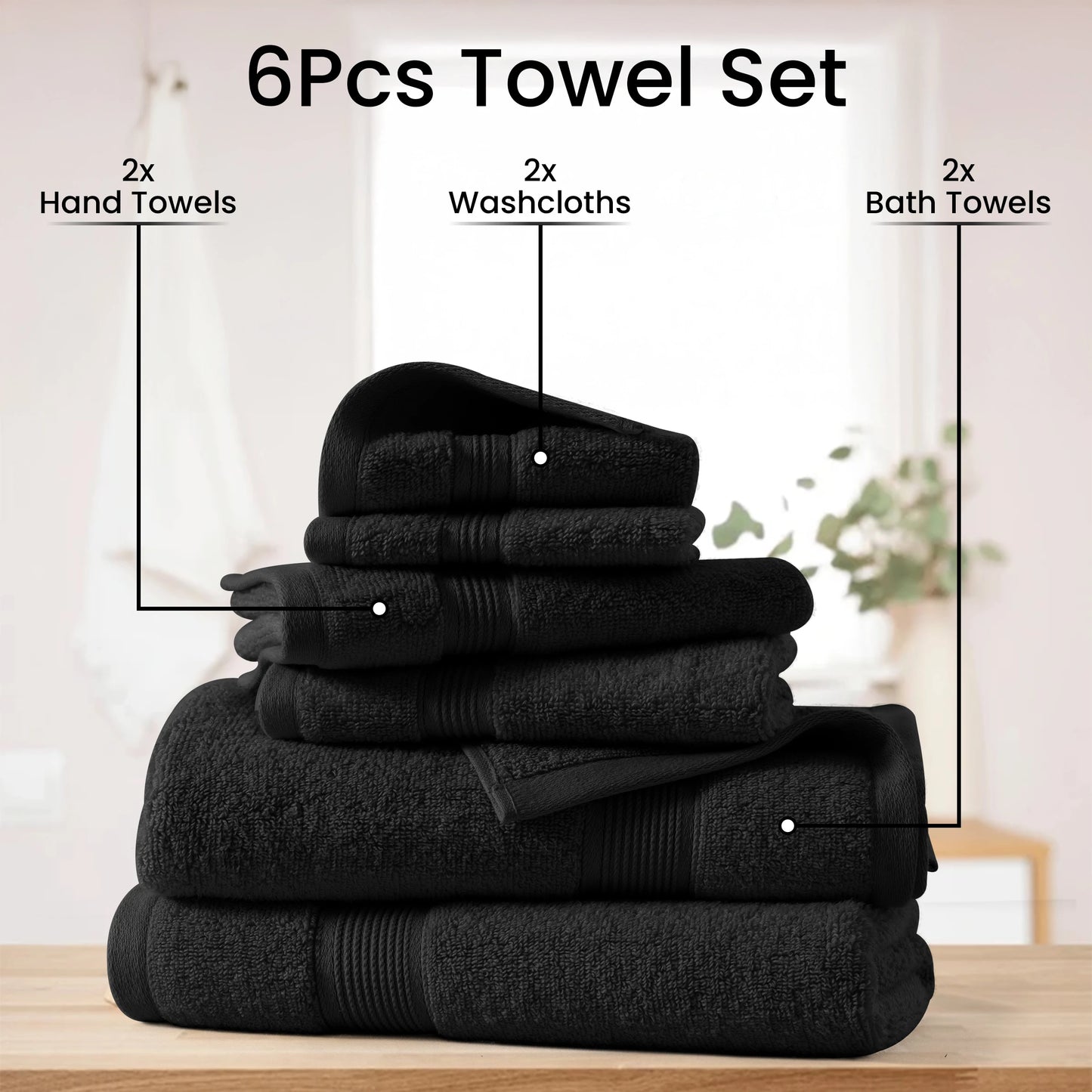 LDC Lux Decor Collection Bath Towel Set 100 Percent Cotton