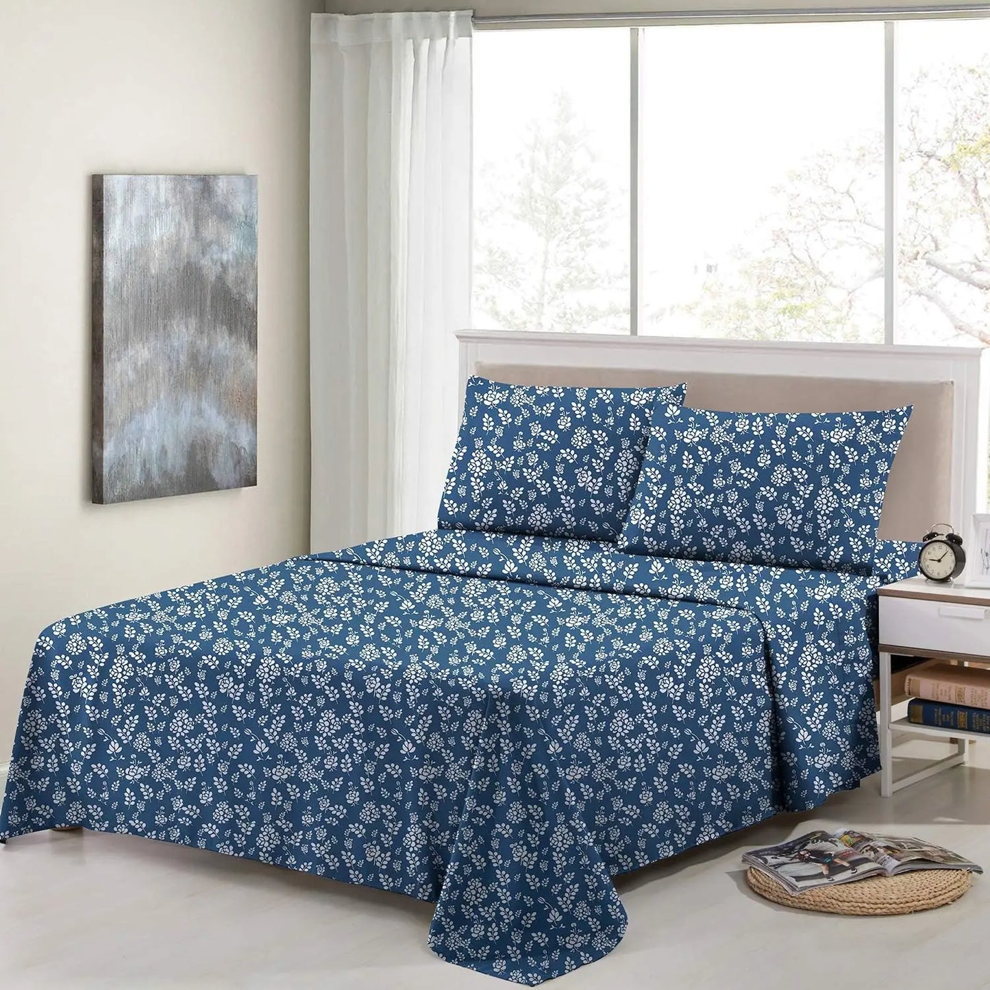 Floral Microfiber Sheet Set Premium Ultra Soft Bed Sheets
