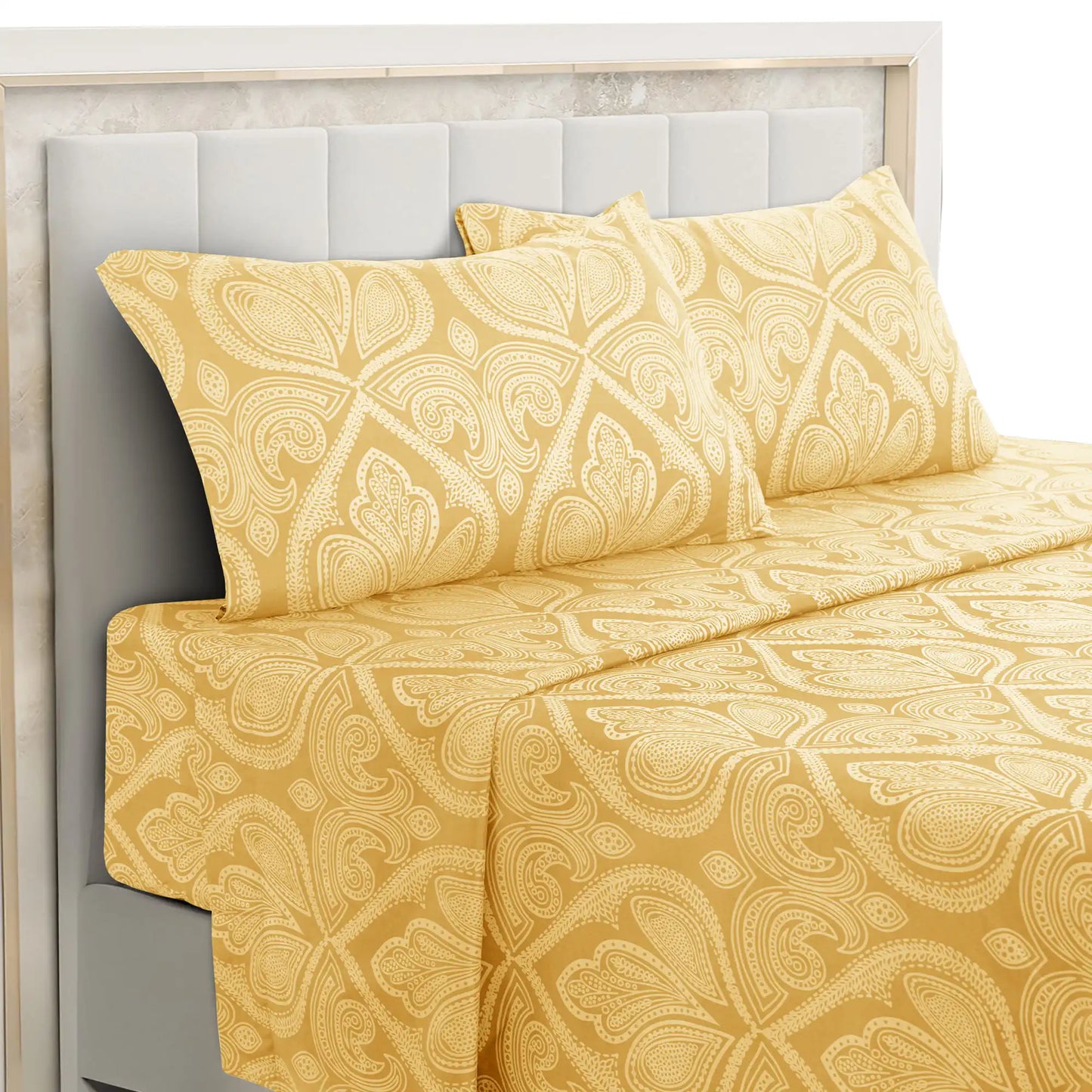Lux Decor 4 Piece Paisley Bed Sheet Set Wrinkle Resistant Bedding