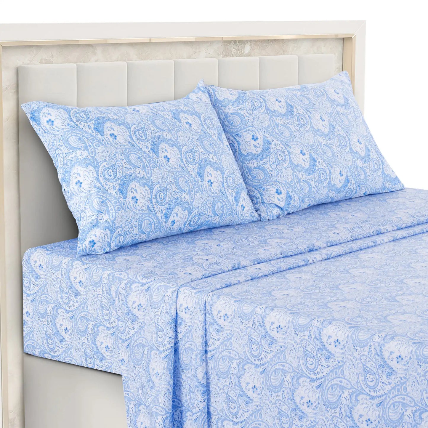 Lux Decor 4 Piece Paisley Bed Sheet Set Wrinkle Resistant Bedding