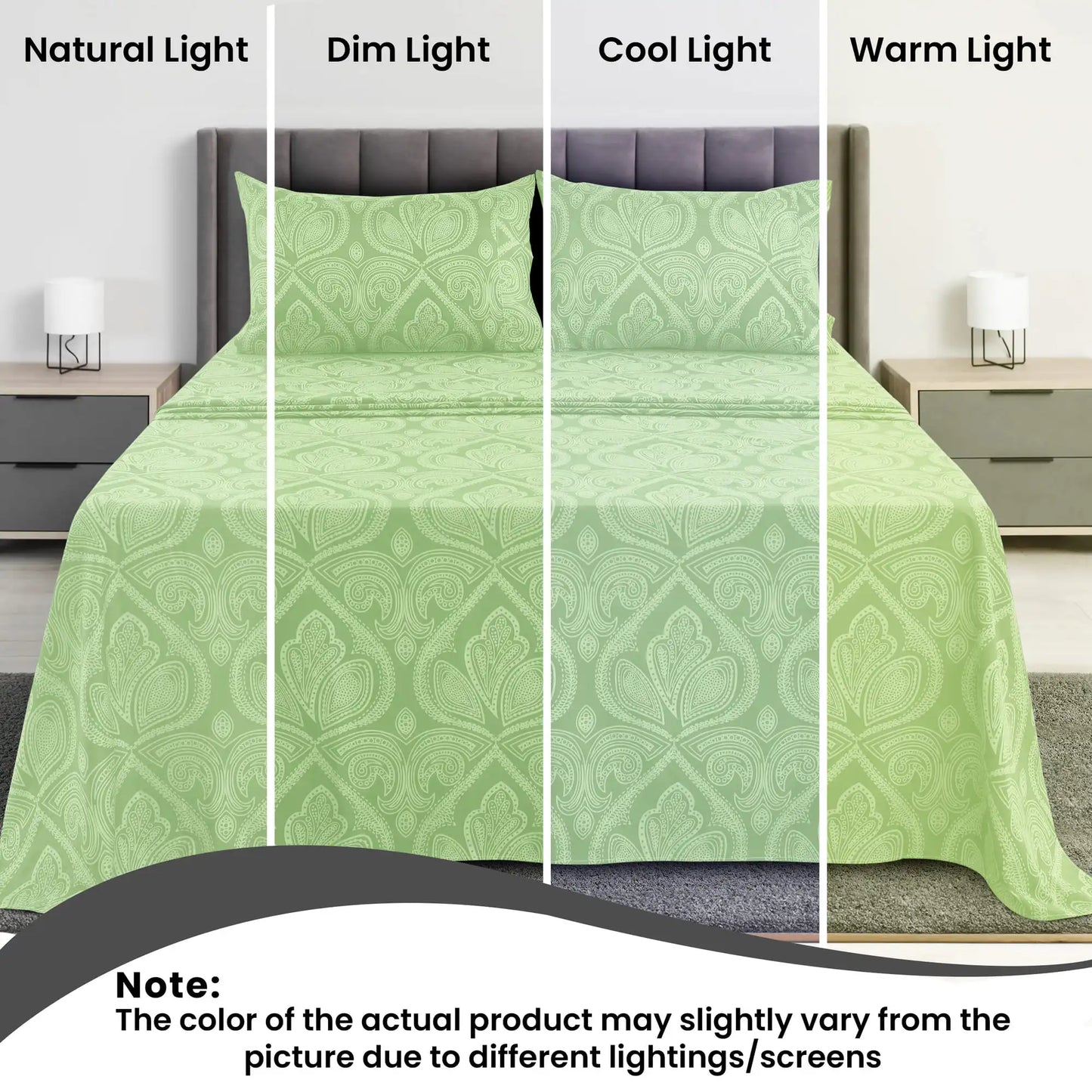 Lux Decor 4 Piece Paisley Bed Sheet Set Wrinkle Resistant Bedding