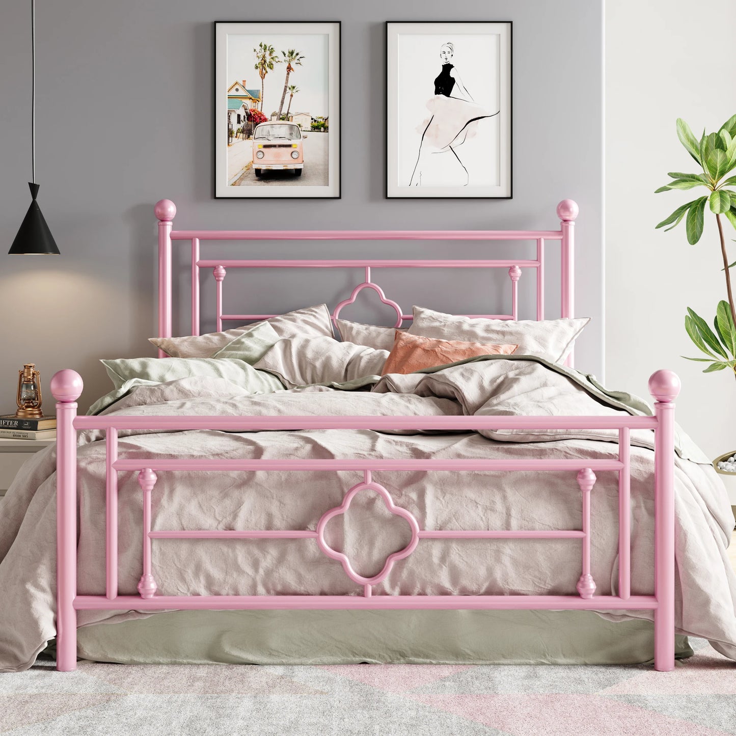 Vintage Victorian Wrought Iron Headboard And Footboard