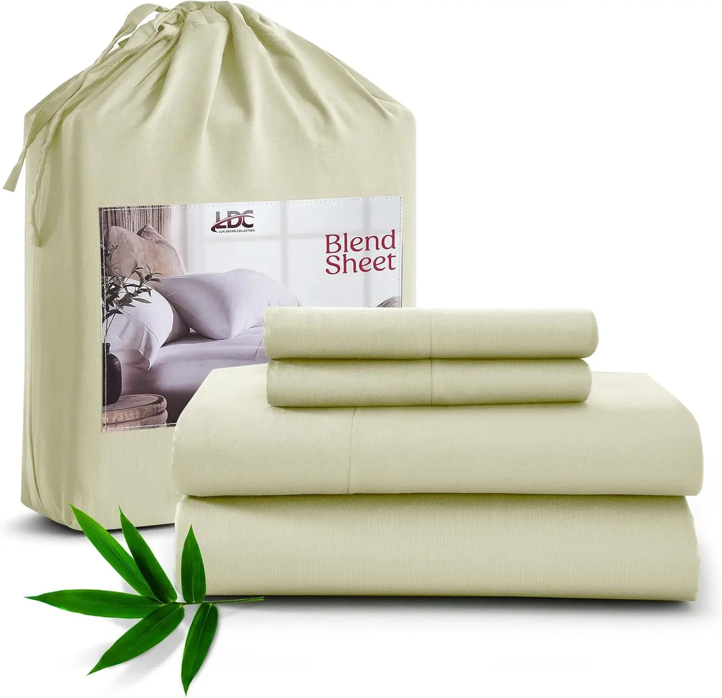 LDC Lux Decor Collection Bamboo Bedsheet Set Soft Breathable Rayon