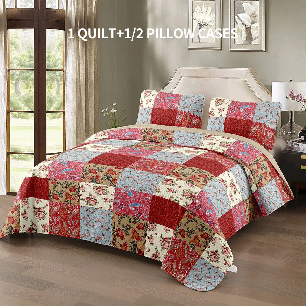 Universal 4 Seasons Bed Cover Set Quilted Polyester Bedding
