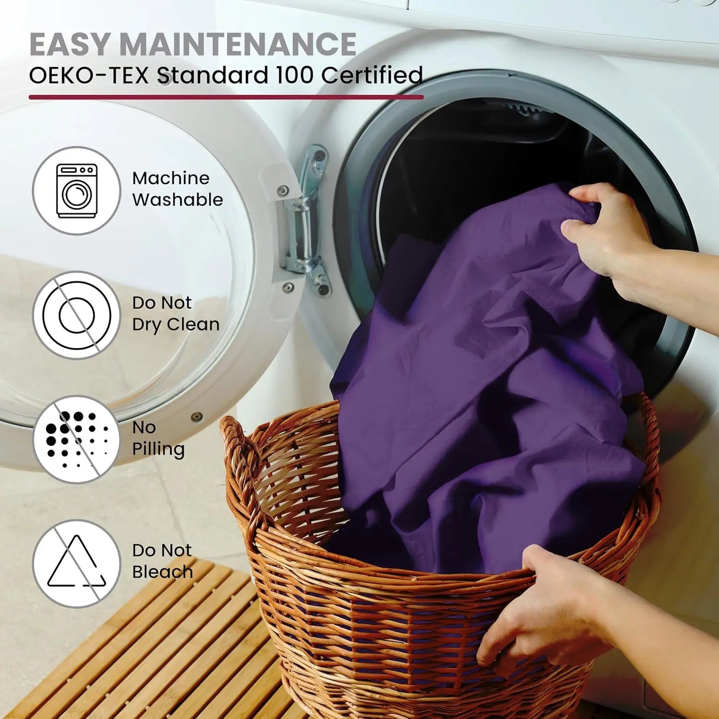 LDC Lux Decor Collection Bamboo Bedsheet Set Soft Breathable Rayon