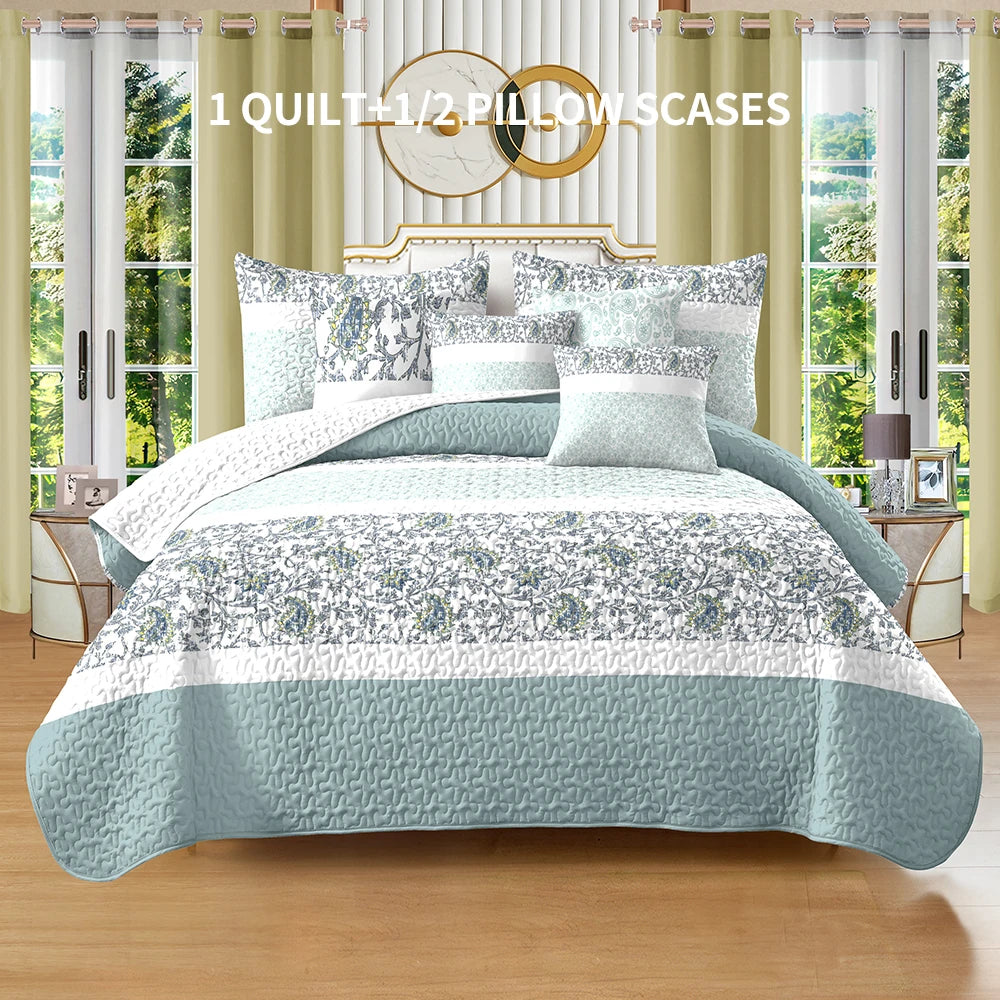 Universal 4 Seasons Bed Cover Set Quilted Polyester Bedding
