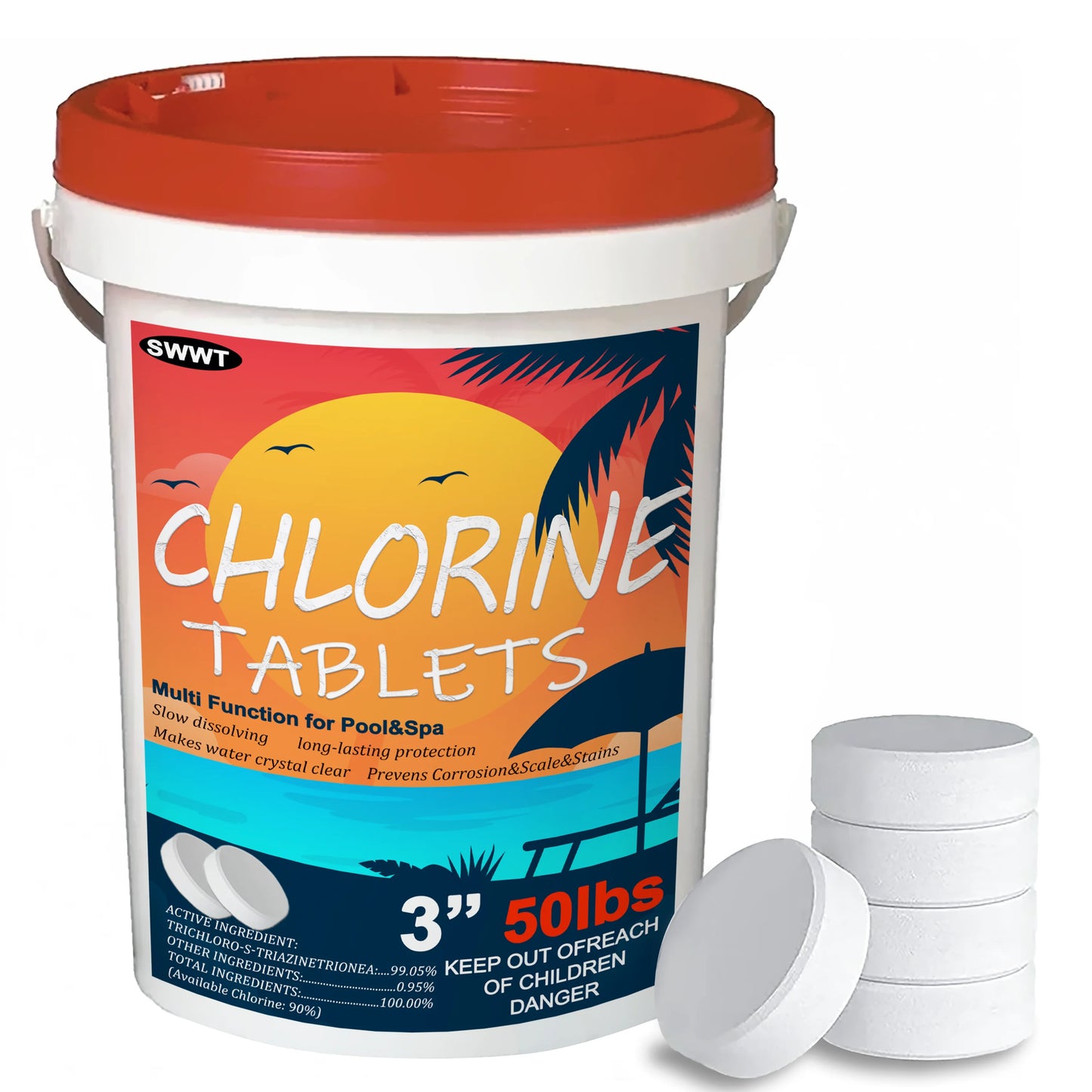 Chlorine Tablets for Pool Sanitization and Water Purification