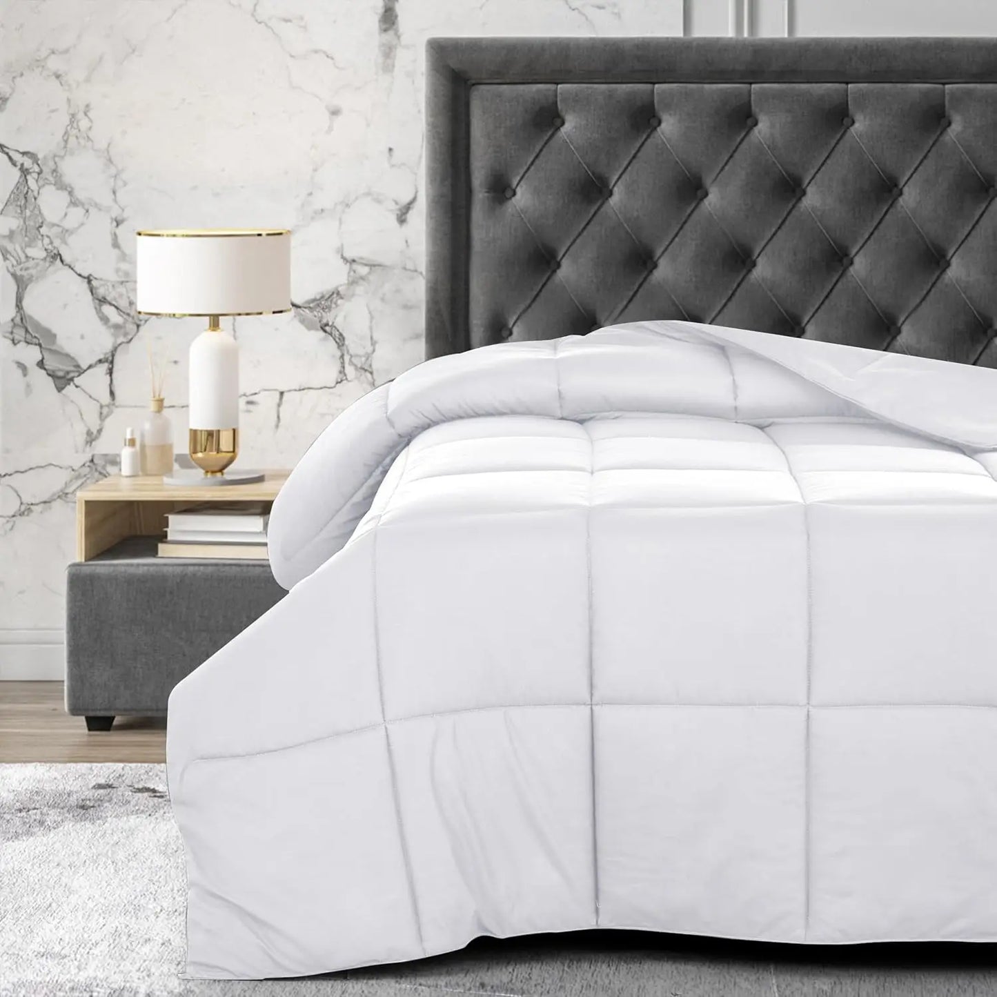 LDC Lux Decor Collection Down Alternative Box Stitched Comforter