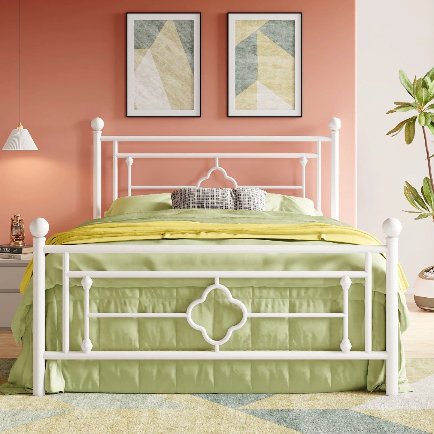Vintage Victorian Wrought Iron Headboard And Footboard