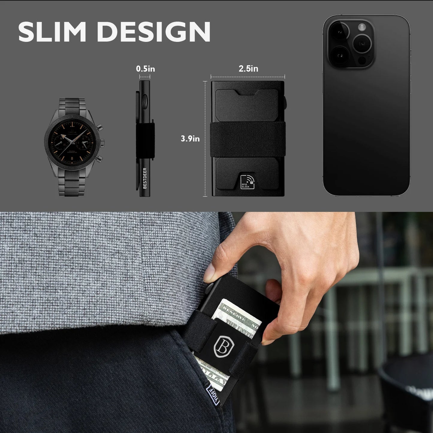 RFID Blocking Mini Credit Card Holder For Everyday Use