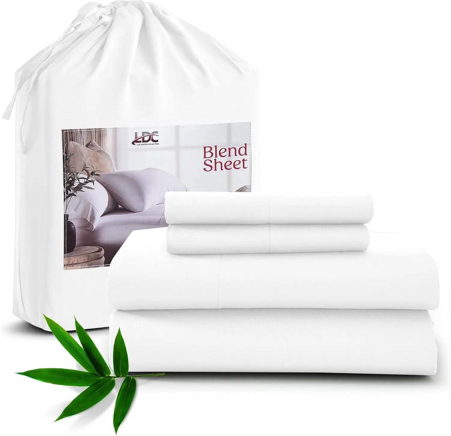 LDC Lux Decor Collection Bamboo Bedsheet Set Soft Breathable Rayon