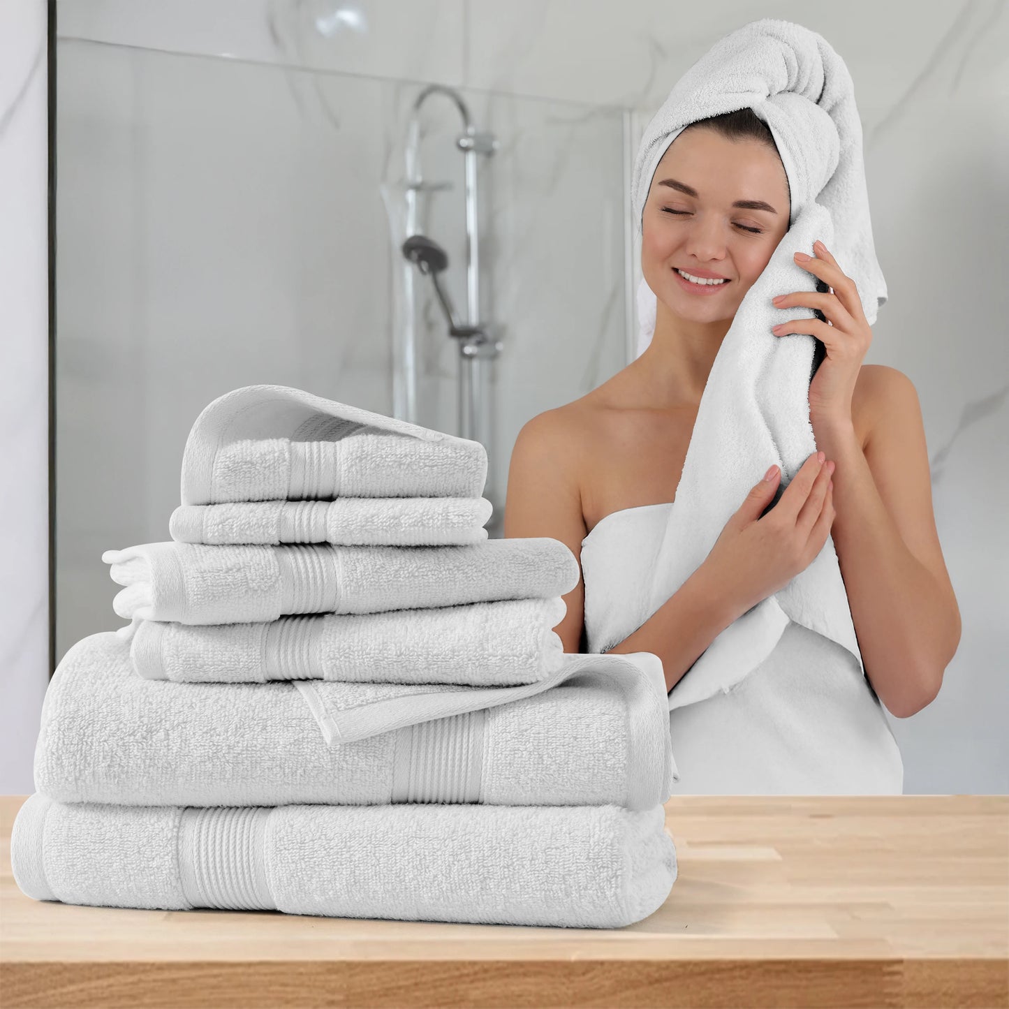 LDC Lux Decor Collection Bath Towel Set 100 Percent Cotton