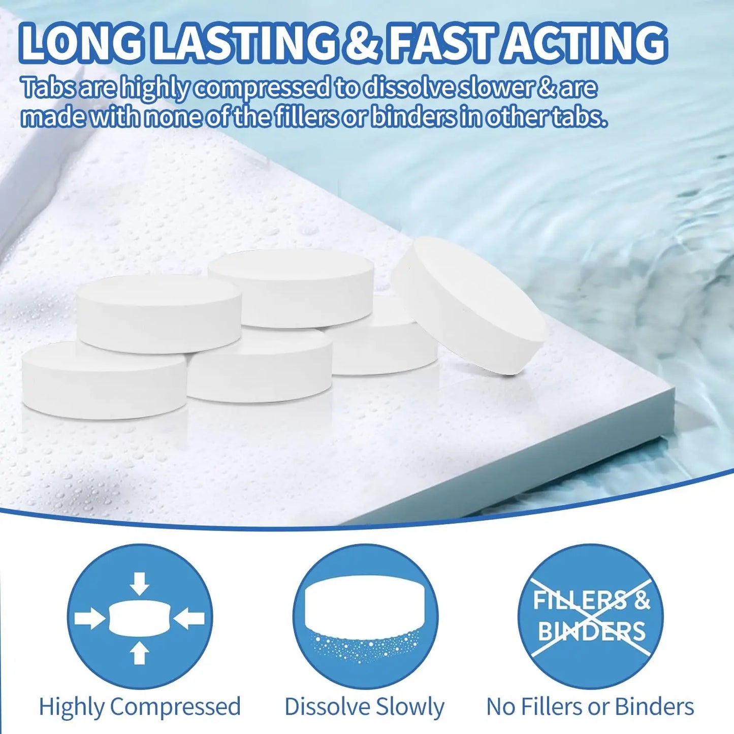 Chlorine Tablets for Pool Sanitization and Water Purification
