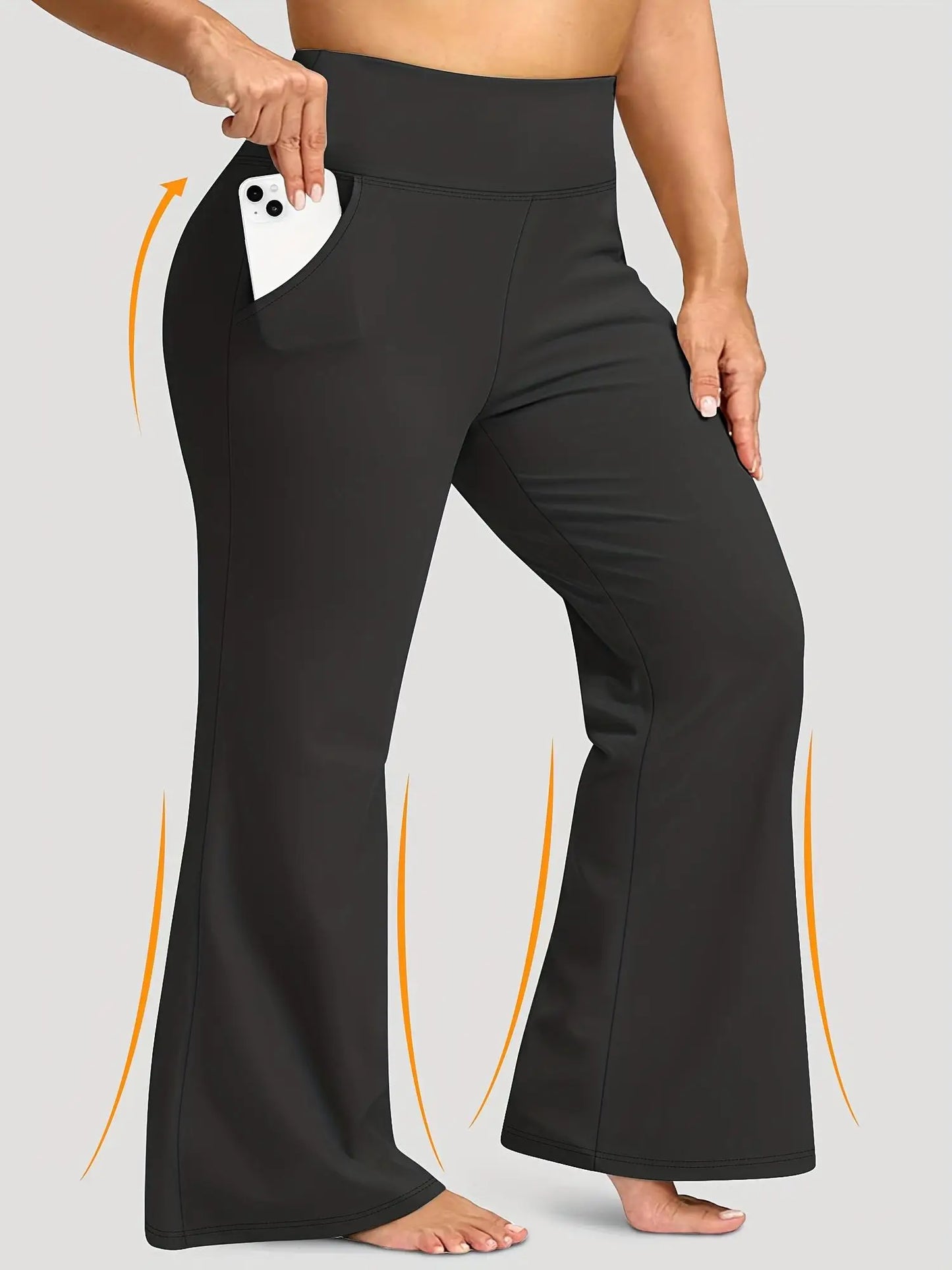 Women's High-Waisted Flared Yoga Pants Polyester Fabric