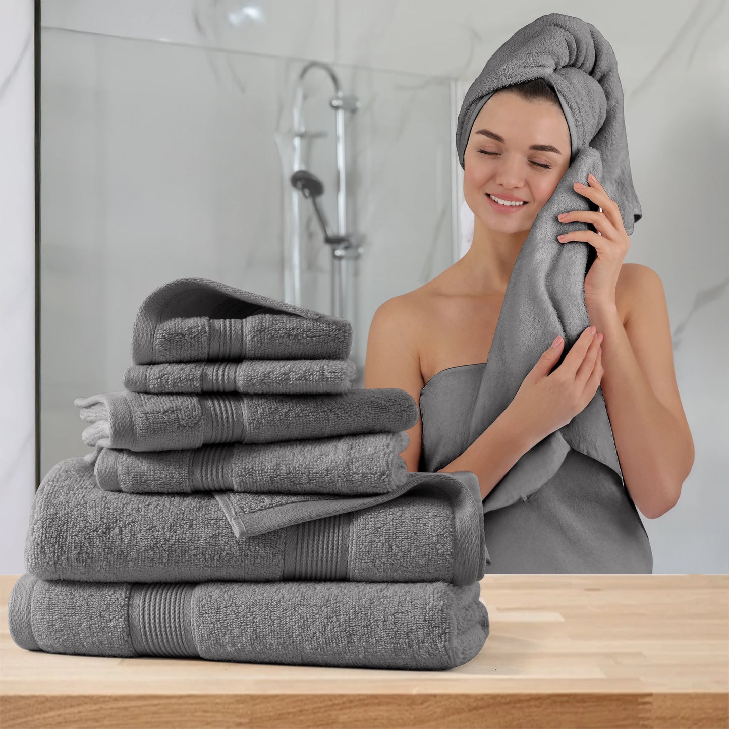 LDC Lux Decor Collection Bath Towel Set 100 Percent Cotton