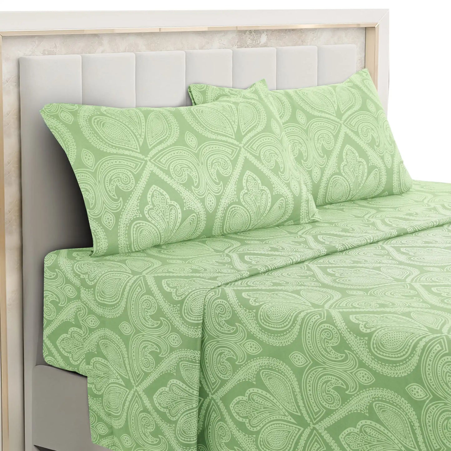 Lux Decor 4 Piece Paisley Bed Sheet Set Wrinkle Resistant Bedding